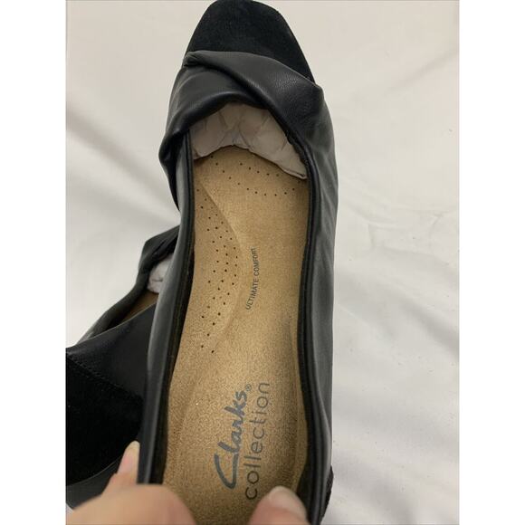 Clarks Tilmont Dalia Black Suede Leather Flats Womens 8.5 - Picture 5 of 7